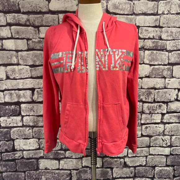 PINK Victoria's Secret Tops - Victoria Secret PINK Long Sleeve Zip Up Sweatshirt Size Large